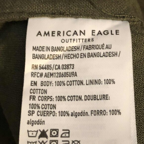 AMERICAN EAGLE OUTFITTERS Boyfriend Military Shacket Fatigue Olive S - Picture 9 of 9